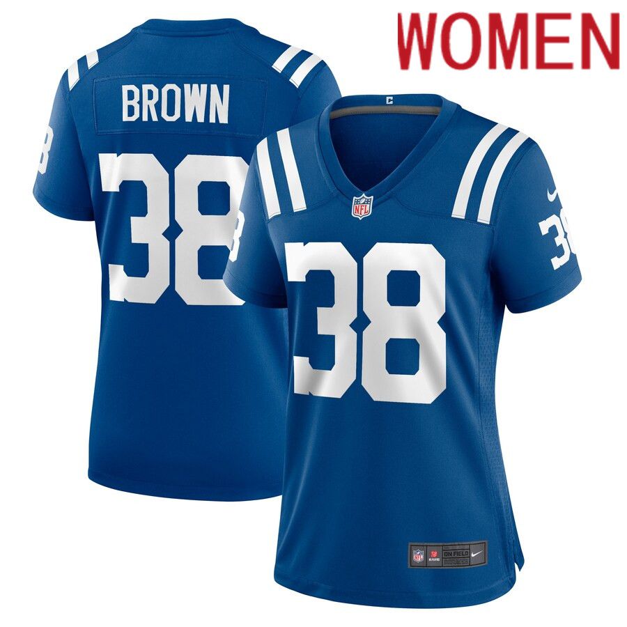 Women Indianapolis Colts #38 Tony Brown Nike Royal Player Game NFL Jersey
